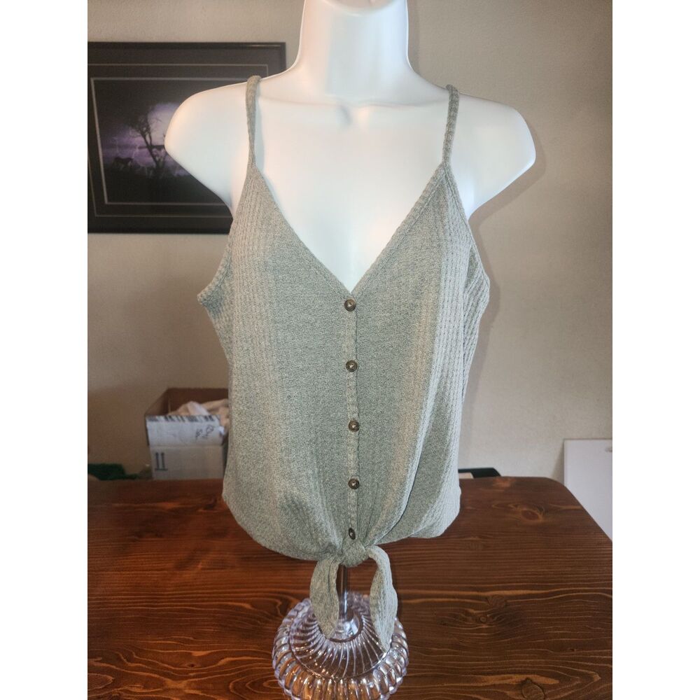 NWT Wild Fable Women's Gray Spaghetti Strap Crop Tank Top Cami Size M Medium